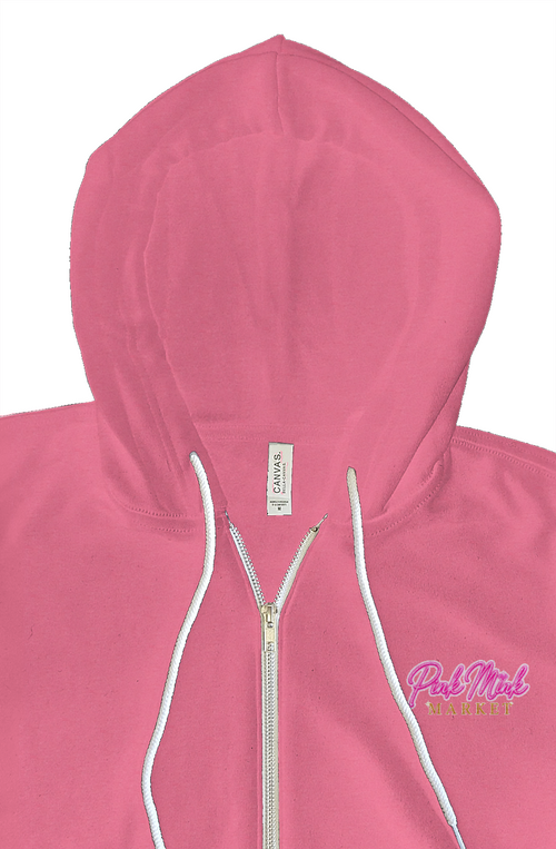 Bella Canvas zip hoody Logo on Front Only 