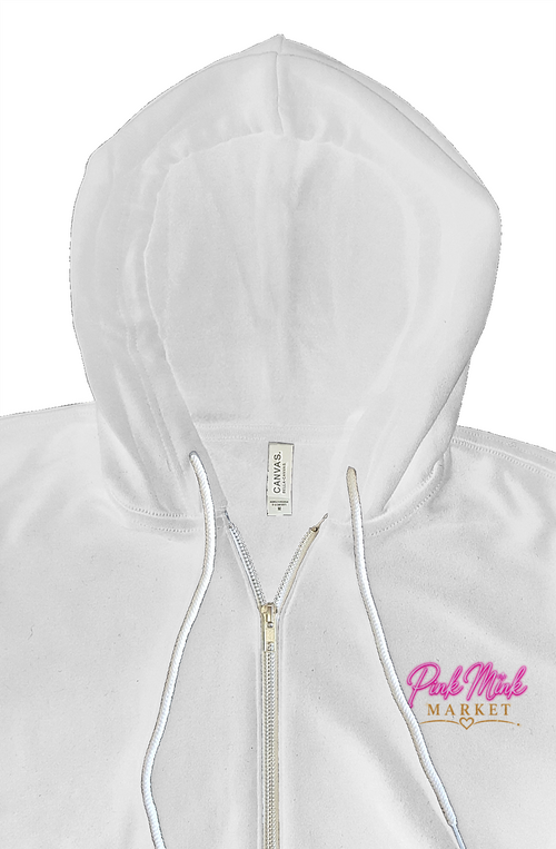 Bella Canvas zip hoody Logo on Front Only 